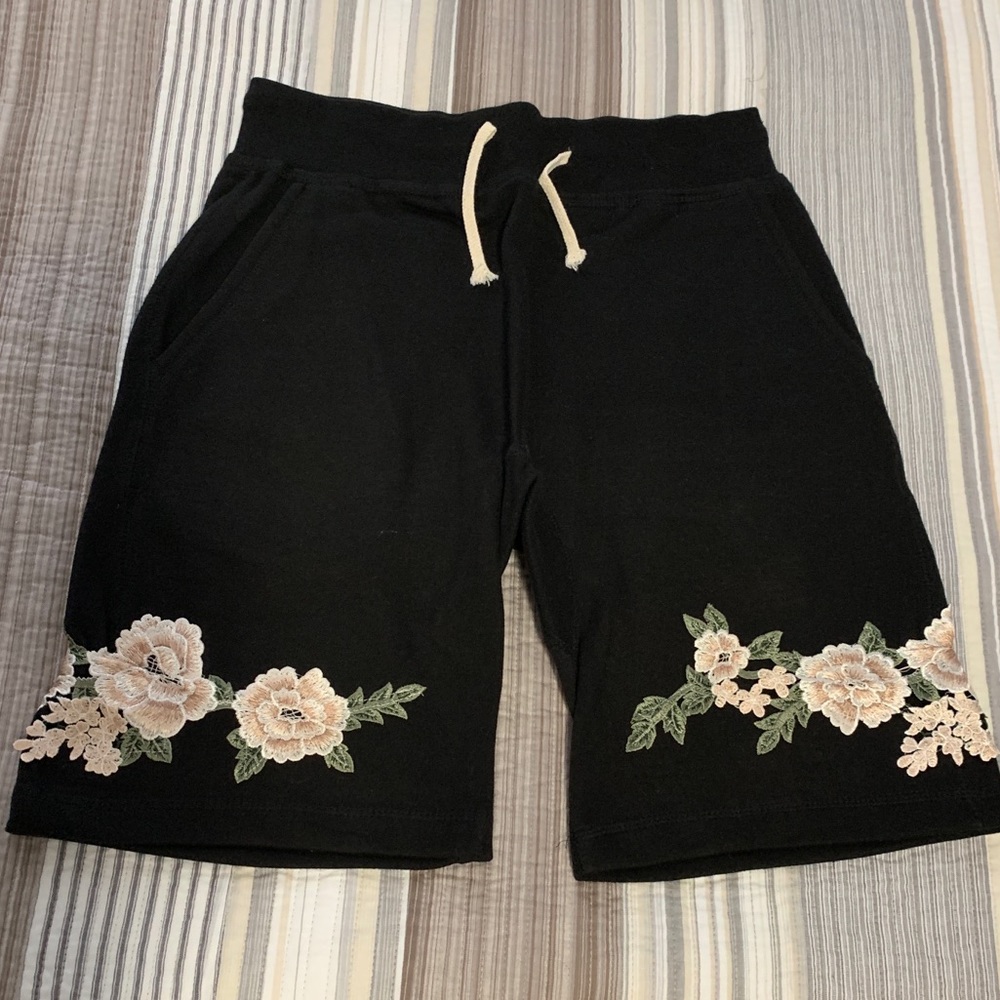 Civil Regime terry cloth shorts with roses NEW